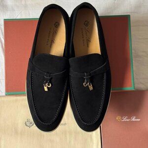 Loro Piana Women's Black Loafers 37